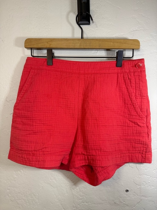 Anthropologie Pants - Maeve x Anthro Gauze Boyfriend Shorts Size 8 Flat Front Pocket Textured Side Zip
